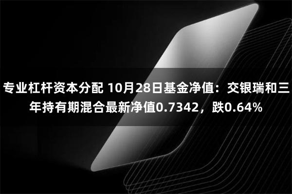 专业杠杆资本分配 10月28日基金净值：交银瑞和三年持有期混合最新净值0.7342，跌0.64%